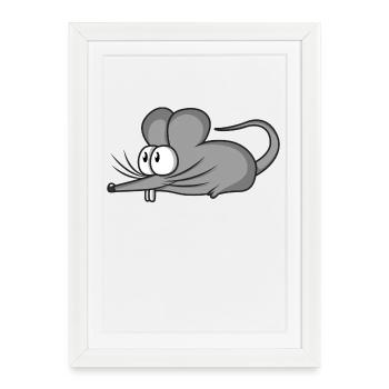Souris souris mousi petites souris rat rongeur - Affiche encadrée (27 × 37 cm) - blanc - Devant