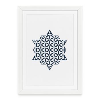 Fleur de vie, géométrie sacrée - Affiche encadrée (27 × 37 cm) - blanc - Devant