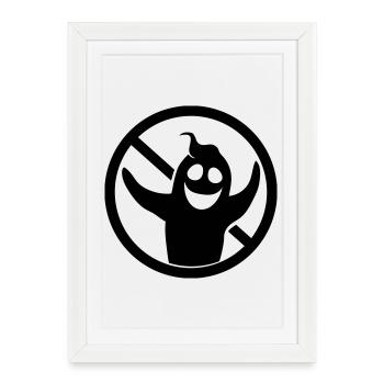 black sign symbol forbidden sign ghost ge - Framed poster (27 × 37 cm) - white - Front