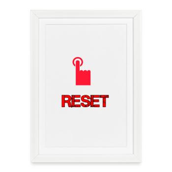 Restart button - Framed poster (27 × 37 cm) - white - Front