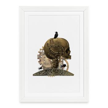 Superbe crâne technique horrible - Affiche encadrée (27 × 37 cm) - blanc - Devant