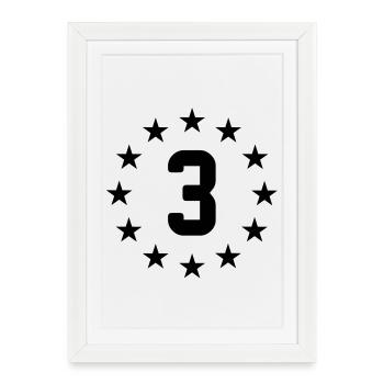 3 ans - Affiche encadrée (27 × 37 cm) - blanc - Devant