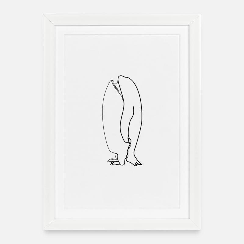 Orca Pinguin - Gerahmtes Poster (27 × 37 cm) - Weiß