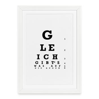 Optométriste - Il y a quelque chose sur les yeux! - Affiche encadrée (27 × 37 cm) - blanc - Devant