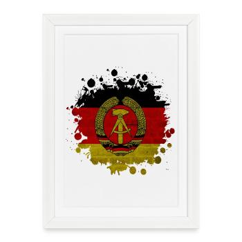 DDR taches / Cadeau drapeau Allemagne de l’Est - Affiche encadrée (27 × 37 cm) - blanc - Devant