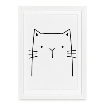 Cat Kitten Gift idea for cat friends - Framed poster (27 × 37 cm) - white - Front