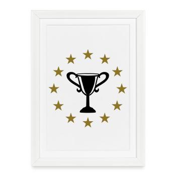 Trophée & Étoiles - Affiche encadrée (27 × 37 cm) - blanc - Devant
