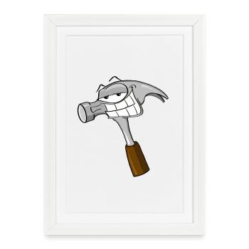 Hammer Jour T-shirt - Affiche encadrée (27 × 37 cm) - blanc - Devant