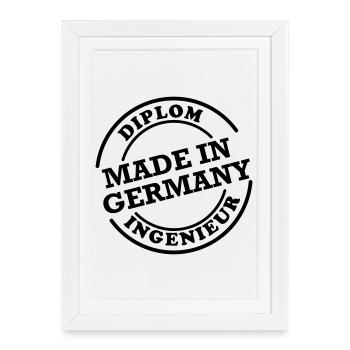 Dipl-Ing - Made in Germany - Affiche encadrée (27 × 37 cm) - blanc - Devant