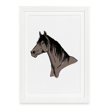 Horse Portrait - Framed poster (27 × 37 cm) - white - Front
