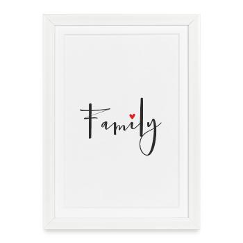 Amour coeur de famille - Affiche encadrée (27 × 37 cm) - blanc - Devant