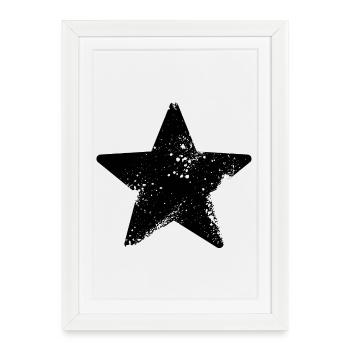 éclaboussure étoiles rock star - Affiche encadrée (27 × 37 cm) - blanc - Devant