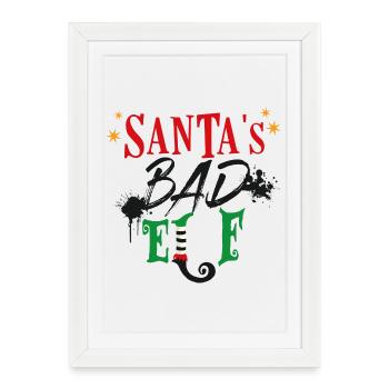 santas bath elf - Framed poster (27 × 37 cm) - white - Front