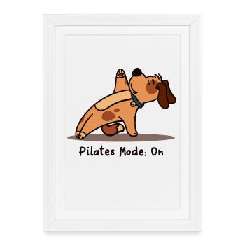 Sweet Dog Pilates Fitness Workout Workout Gym - Framed poster (27 × 37 cm) - white - Front