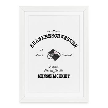Excellent nurse - Framed poster (27 × 37 cm) - white - Front