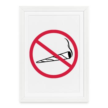 zone de bouclier interdite commune sans clipart logo chanvre - Affiche encadrée (27 × 37 cm) - blanc - Devant