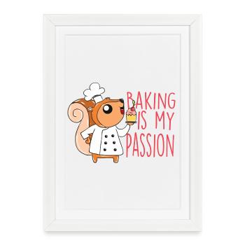 Écureuil de cuisson - Affiche encadrée (27 × 37 cm) - blanc - Devant