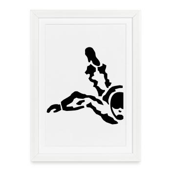 parachutisme - Affiche encadrée (27 × 37 cm) - blanc - Devant