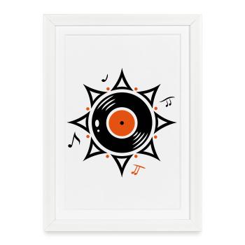Festival de musique d'été record Sun - Affiche encadrée (27 × 37 cm) - blanc - Devant