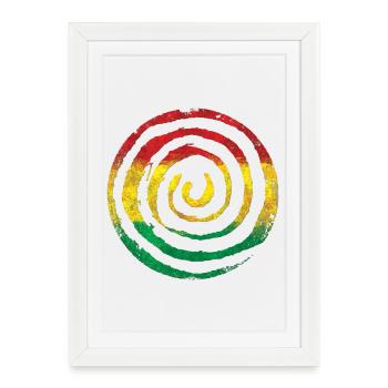 Rasterized Zen spiral in rasta color scheme - Framed poster (27 × 37 cm) - white - Front