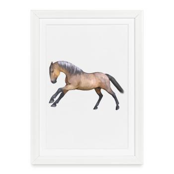 Energetic gallop horse design - Framed poster (27 × 37 cm) - white - Front