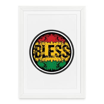 Motif floral rastafari - Affiche encadrée (27 × 37 cm) - blanc - Devant
