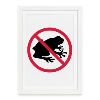 grenouille interdite panneau zone pas kroete silhouett - Affiche encadrée (27 × 37 cm) - blanc - Devant
