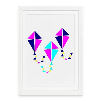 Cerfs-volants AUTOMNE - Affiche encadrée (27 × 37 cm) - blanc - Devant