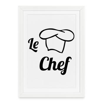 Le Chef - Affiche encadrée (27 × 37 cm) - blanc - Devant