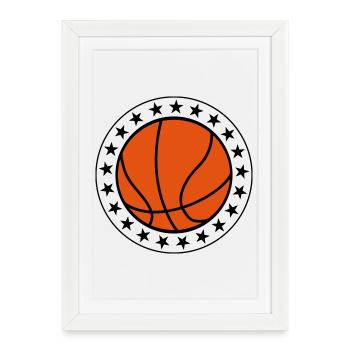 Basketball - Affiche encadrée (27 × 37 cm) - blanc - Devant