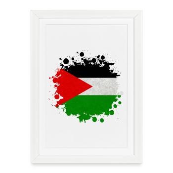 Palestine Taches / drapeau cadeau Islamabad - Affiche encadrée (27 × 37 cm) - blanc - Devant