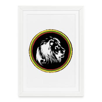 Anneau de roue chromatique Rasta - Affiche encadrée (27 × 37 cm) - blanc - Devant