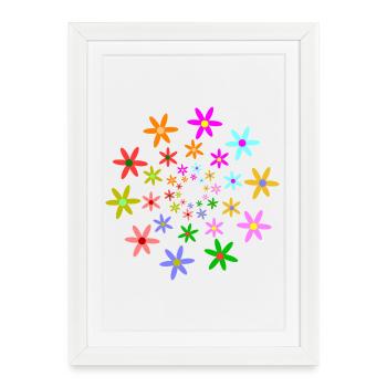 flowers - Framed poster (27 × 37 cm) - white - Front