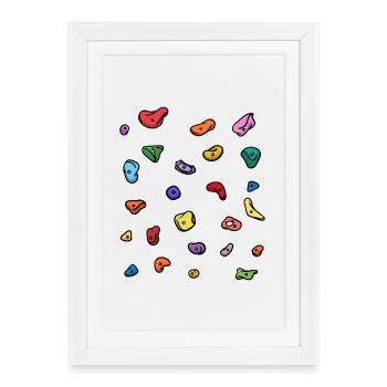 Boulder Bouldering Climbing Mountaineering Mountain sports - Framed poster (27 × 37 cm) - white - Front
