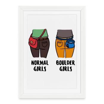 Rocher rocher escalade alpinisme drôle - Affiche encadrée (27 × 37 cm) - blanc - Devant