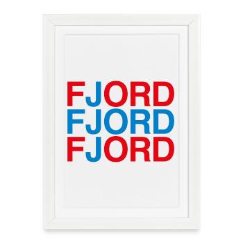 FJORD Norwegian flag Norway Norway - Framed poster (27 × 37 cm) - white - Front