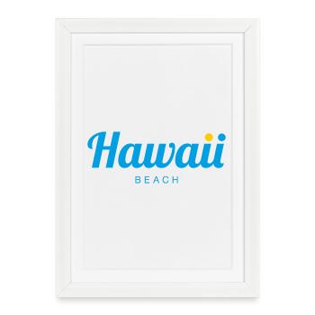 Plage d’HAWAÏ - Affiche encadrée (27 × 37 cm) - blanc - Devant