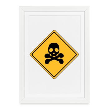 Danger, signe de danger * - Affiche encadrée (27 × 37 cm) - blanc - Devant