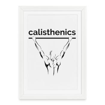 Calisthenics Pull Up Planche Sport Athlete Fitness - Framed poster (27 × 37 cm) - white - Front