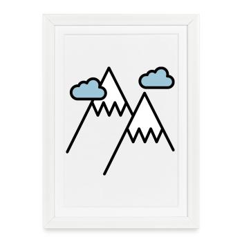 The mountain calls - Framed poster (27 × 37 cm) - white - Front