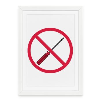 aucun tournevis interdit signe mech - Affiche encadrée (27 × 37 cm) - blanc - Devant