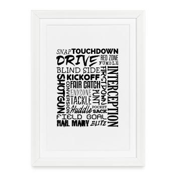 Déclarations de football américain Motivation Cool - Affiche encadrée (27 × 37 cm) - blanc - Devant