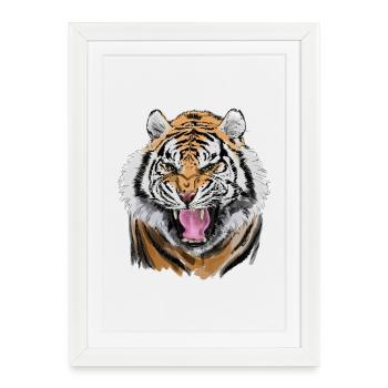 tiger - Affiche encadrée (27 × 37 cm) - blanc - Devant