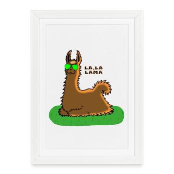 lama - Affiche encadrée (27 × 37 cm) - blanc - Devant