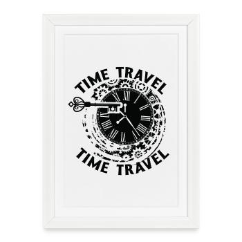 Time travel time machine future Futuristic city - Framed poster (27 × 37 cm) - white - Front