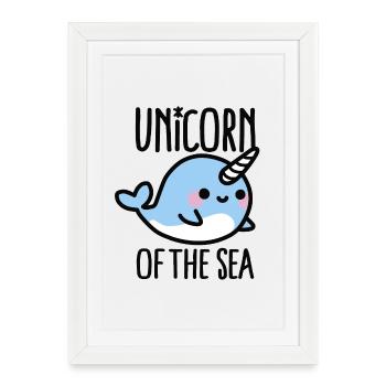 Unicorn of the sea - Affiche encadrée (27 × 37 cm) - blanc - Devant