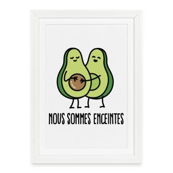 Nous sommes enceintes (avocat) - Affiche encadrée (27 × 37 cm) - blanc - Devant