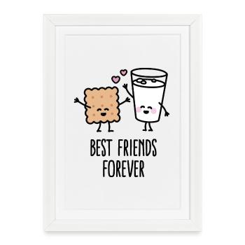 Best friends forever - Affiche encadrée (27 × 37 cm) - blanc - Devant