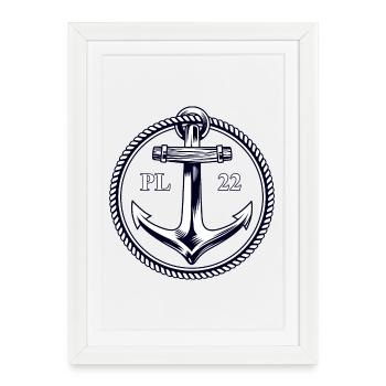 PL22 Marine Anchor - Framed poster (27 × 37 cm) - white - Front