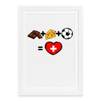 Équipe nationale de football de la Suisse - Affiche encadrée (27 × 37 cm) - blanc - Devant